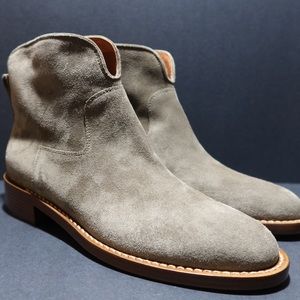 Via Spiga Baxter Suede Ankle Boots Olive Green 7.5